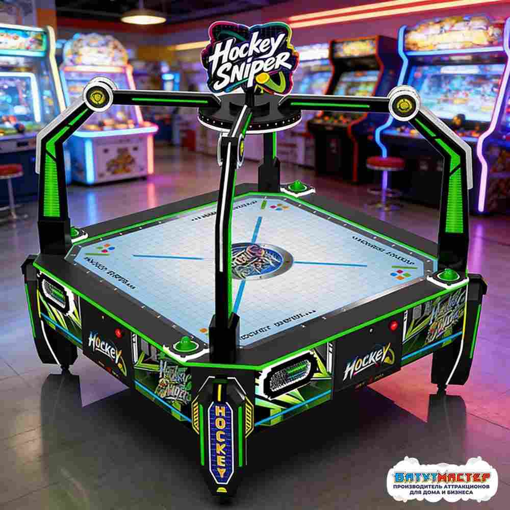 Аэрохоккей коммерческий четырёхместный «Схватка», 203×203×225 см