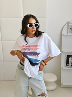 Футболка оверсайз с принтом длинная