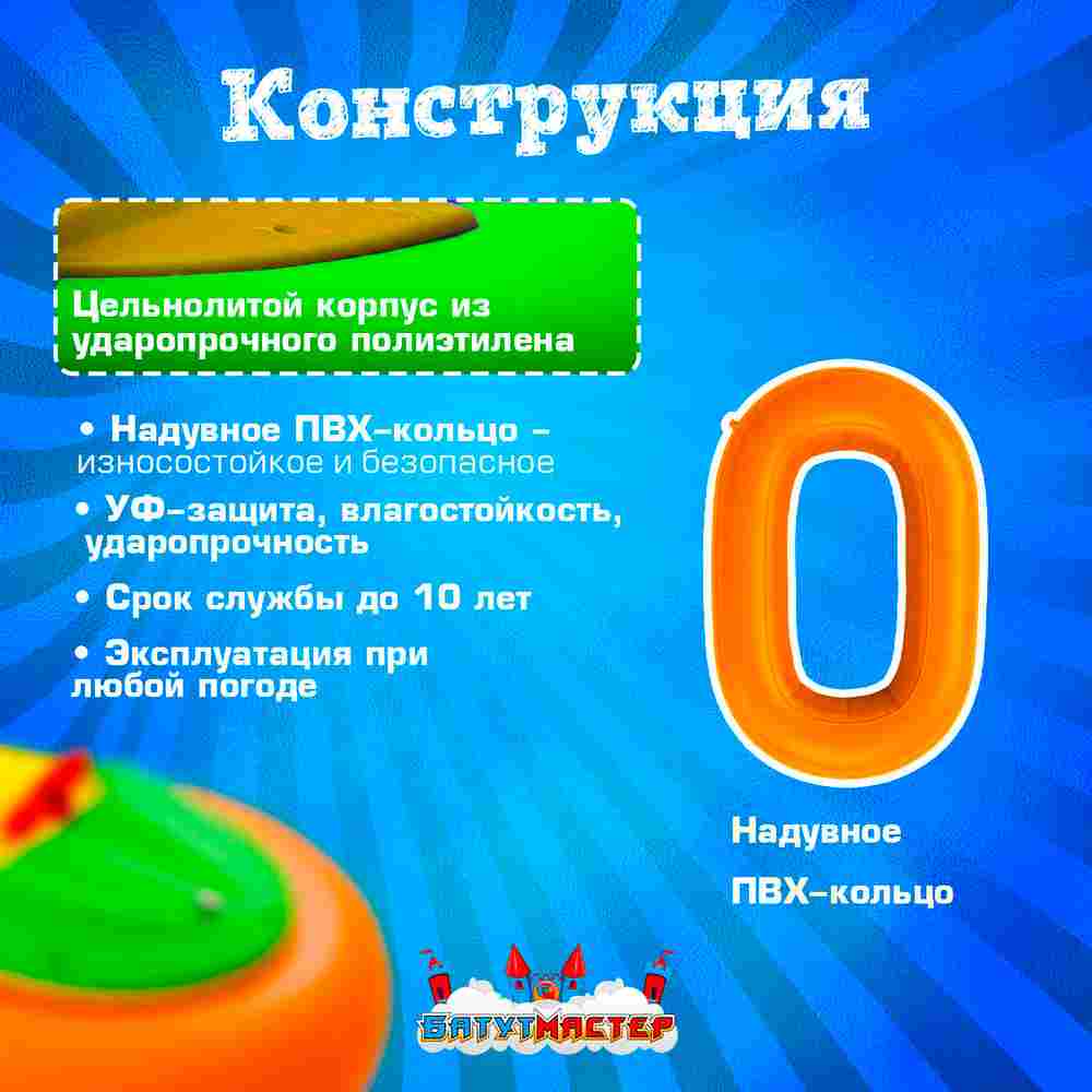 Бамперная лодка «Манго Оранж», взрослая, на часовом механизме, оранжевая 172×120×36 см