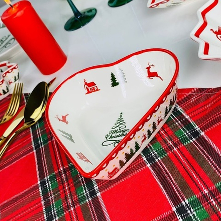 Lenardi 164-051 Салатник 15см НОВЫЙ ГОД в под.уп.(х48)Фарфор