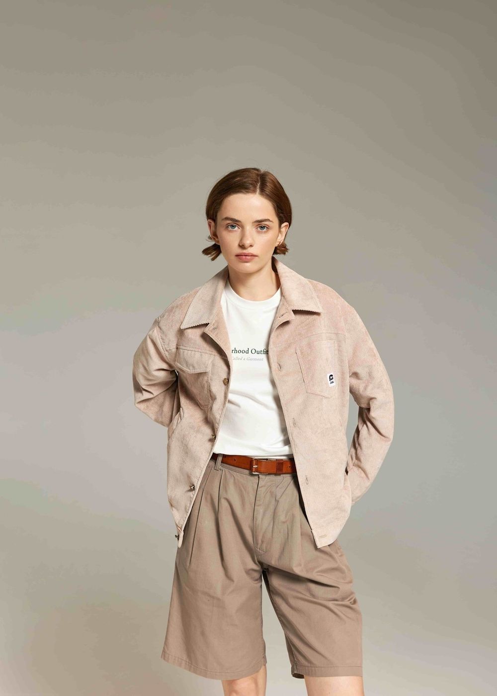 Куртка Called a Garment Corduroy work Светло-бежевая