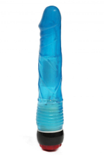 Голубой вибратор-реалистик - 21,5 см. (Цвет: голубой)