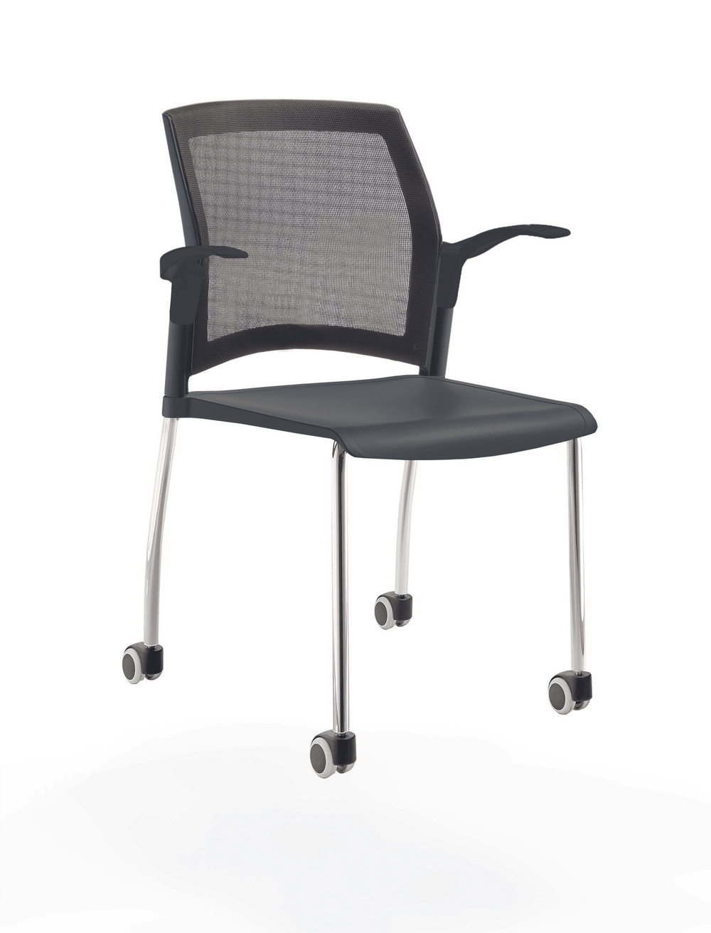 Rewind стул на 4 ногах и колесах со спинкой-сеткой