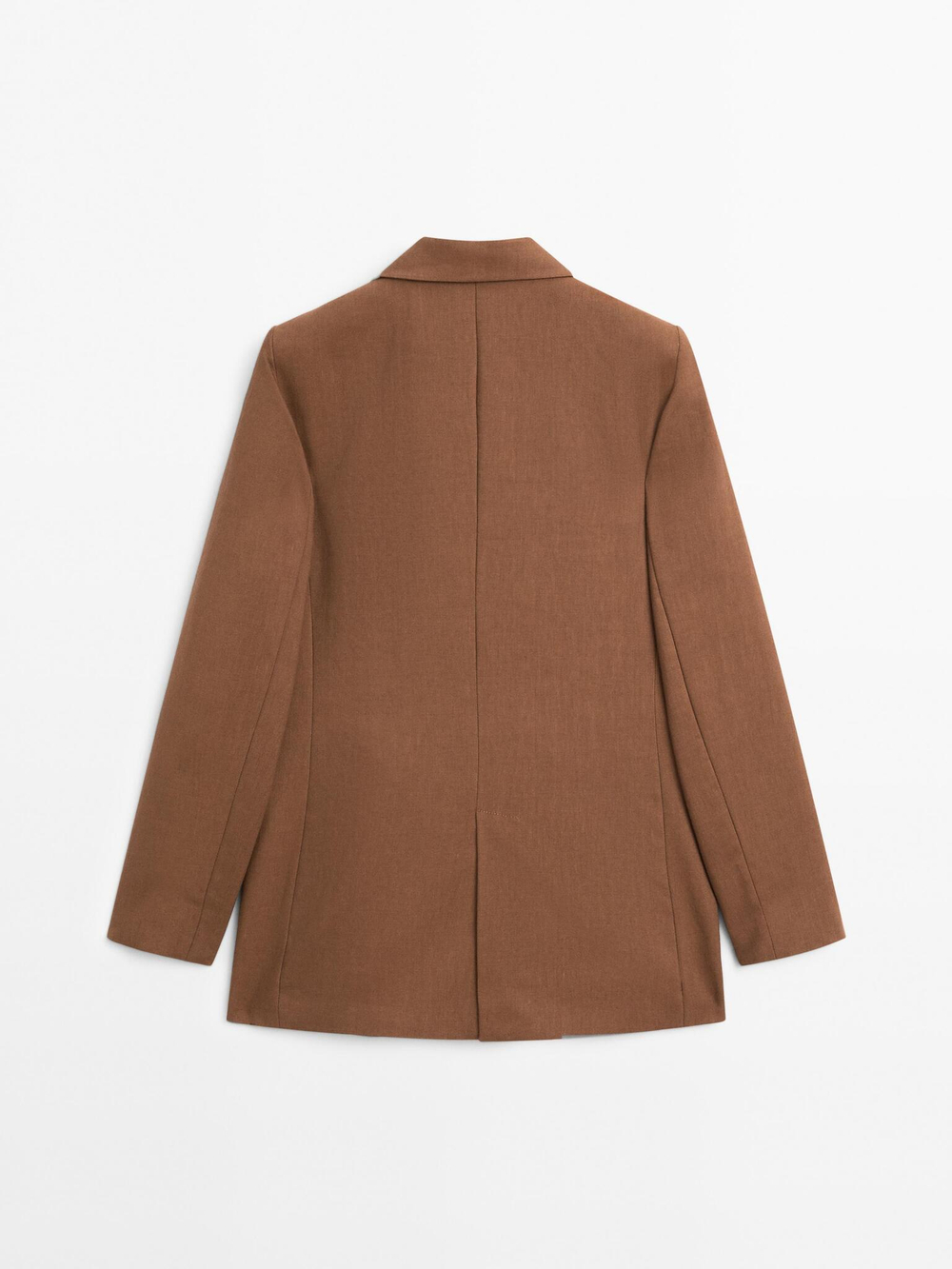 Massimo Dutti Двубортный пиджак из смесового льна, коньячный