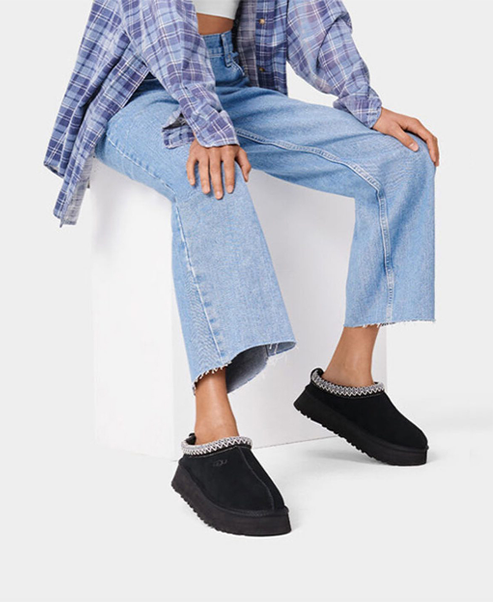 Мокасины на платформе UGG TAZZ чёрного цвета