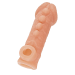 Телесная закрытая насадка 15,6см с шишечками Kokos Cock Sleeve 008 Size M