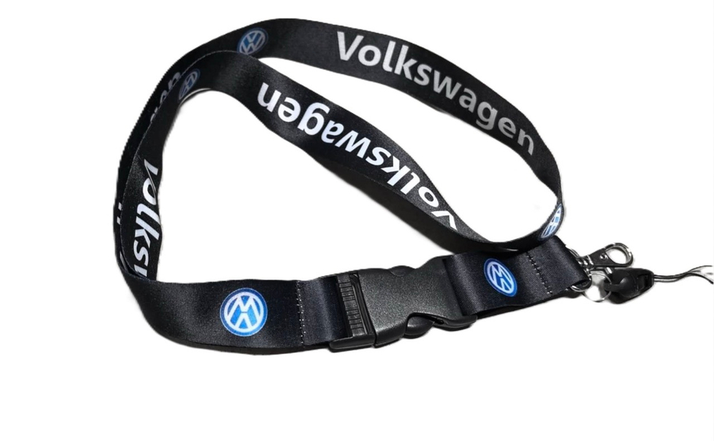 Volkswagen (Черный) / Брелок, шнурок для ключей на шею Volkswagen (Фольксваген), ланъярд, крафт, черный (1 шт)