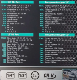 Набор инструментов 69пр.,1/4'',1/2'',(6гр.)(4-32мм) MAMEDFORCE MF-4603-5