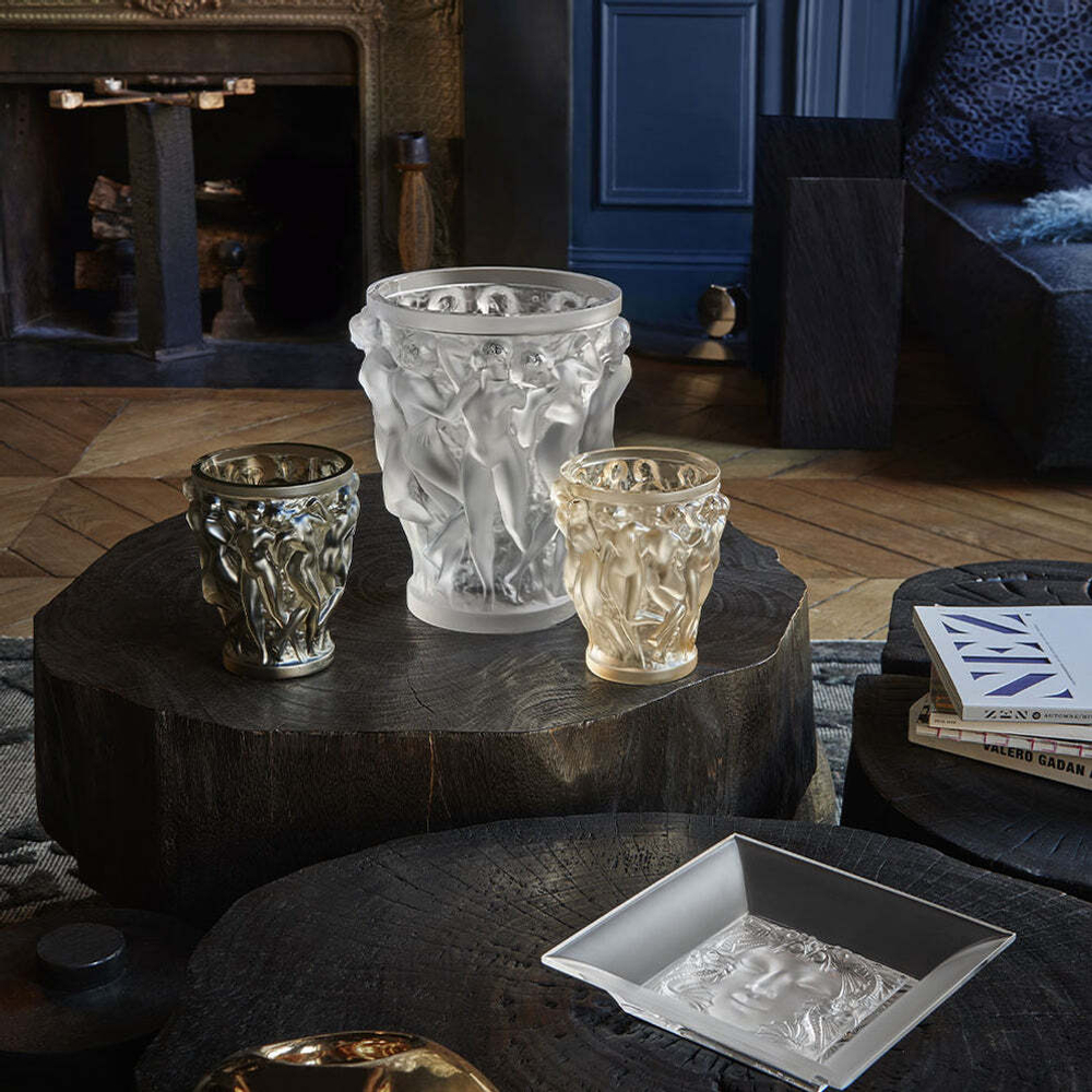Ваза Lalique Bacchantes золотистая, 14.6 см