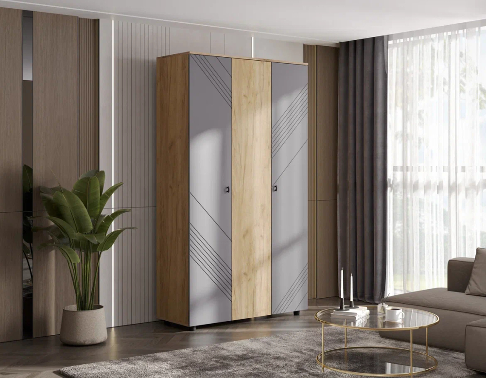 Шкаф трёхстворчатый «Байкал» Графит 120 см