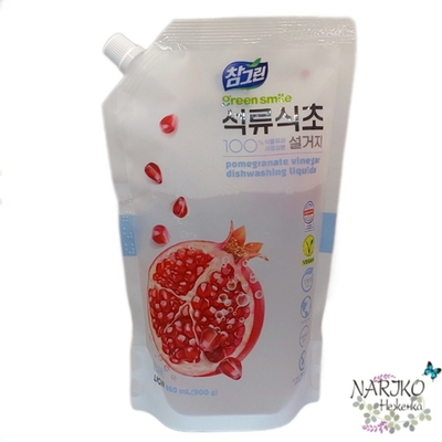 Концентрированное средство для мытья посуды, овощей и фруктов LION Chamgreen Гранат, мягкая упаковка 860 мл.