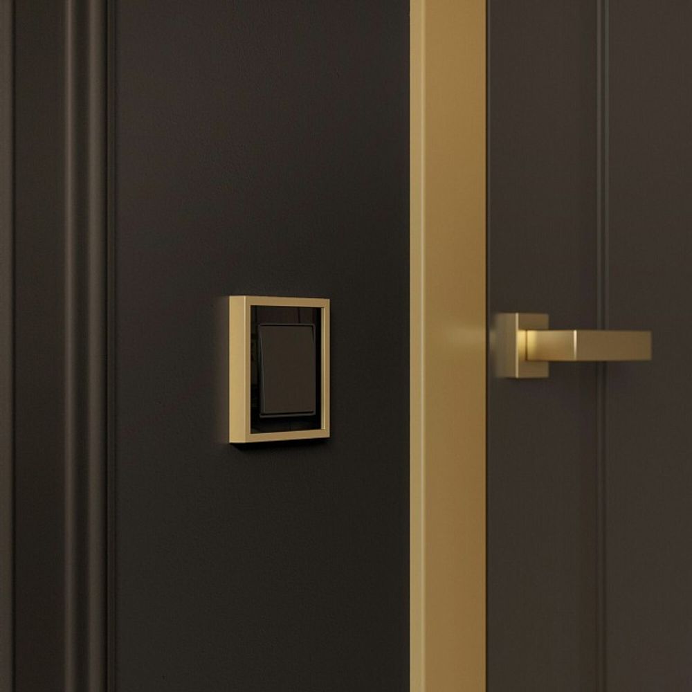 Рамка на 1 пост Werkel Baguette (черный/латунь) W0012852