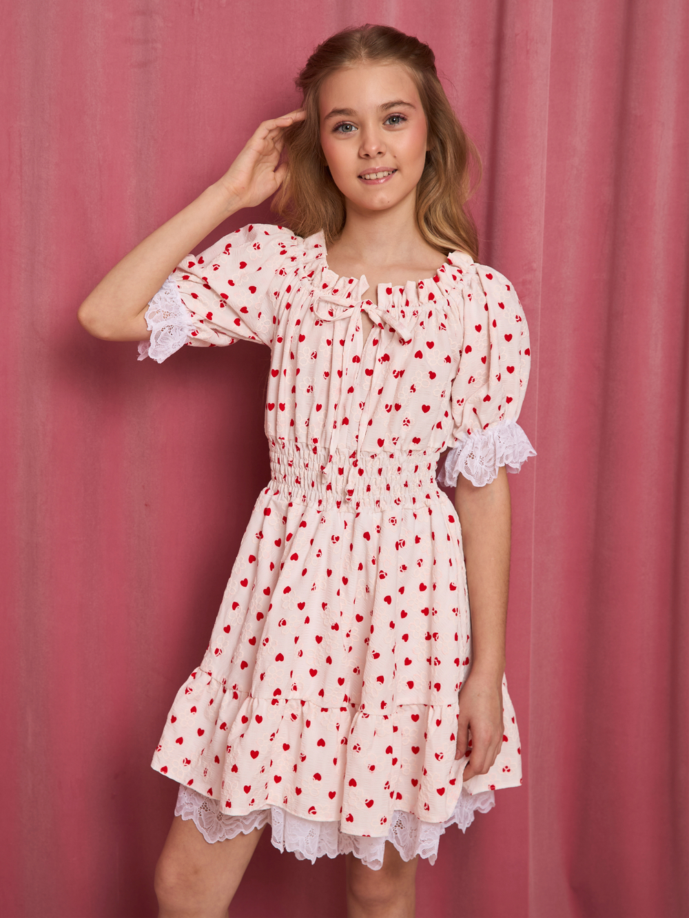 Сарафан для девочки "Сердечки"