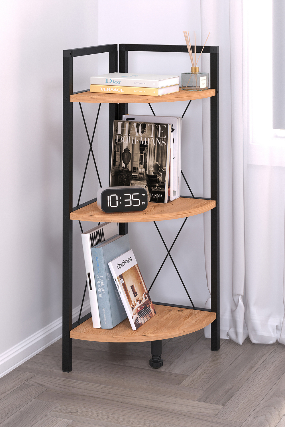 Угловой стеллаж 90х35 - сосна