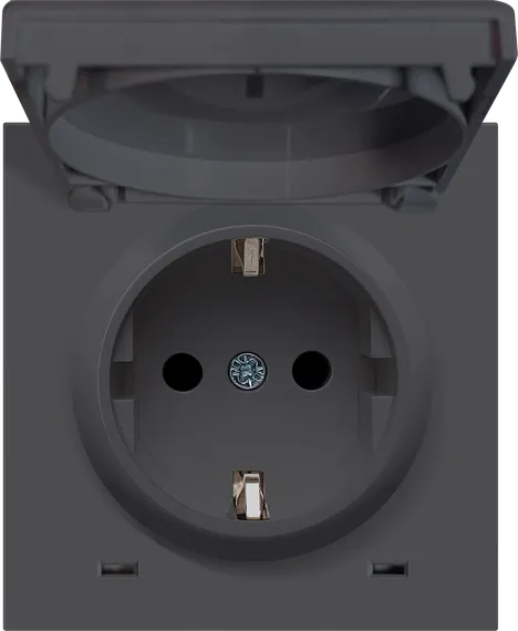 Donel R98 черный накладка для розетки Schuko с заземлением, с крышкой, 16A 250 В~, серия DA