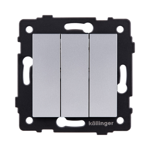 Выключатель 3-клавишный 10А/250В, серый Kollinger REA-S-012GY для Aspekt, Eleganz, Reflex