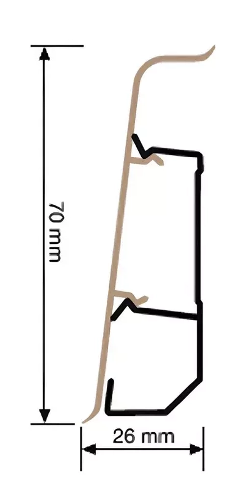 Плинтус ПВХ Aberhof ABF-70 7000 Белый матовый 70x26х2200 мм