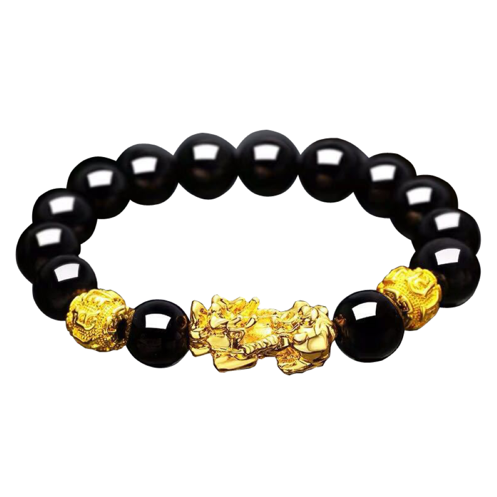 Браслет-Амулет из обсидиана мудрость и финансовое благополучие SBF-004