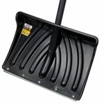 Лопата снеговая 46х33см "КРЕПЫШ" ребра жесткости, планка на клепках СУПЕРПРОЧНАЯ алюминиевый черенок с V-ручкой, ЧЕРНАЯ, ГРАНДМАСТЕР, 700330