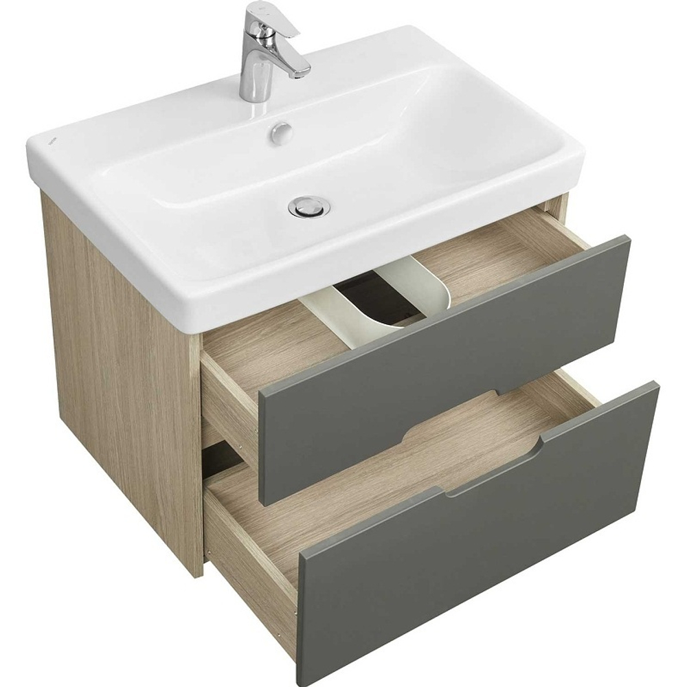Тумба под раковину Акватон Оливия 70 подвесная Грей/Дуб Ойстер