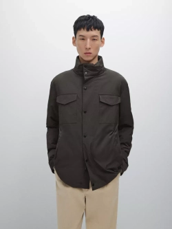 Massimo Dutti Непромокаемая стеганая куртка, серый