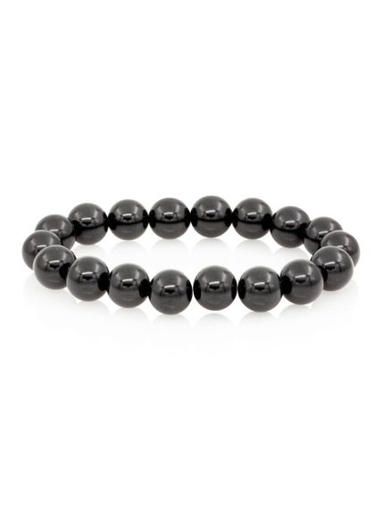 Браслет из камней турмалина шерл фотография, вид спереди