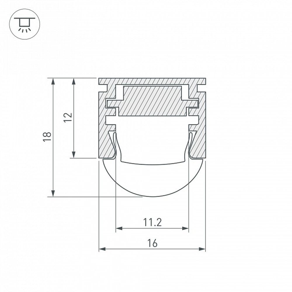 Профиль встраиваемый Arlight PDS-REGULOR-2000 ANOD 013874