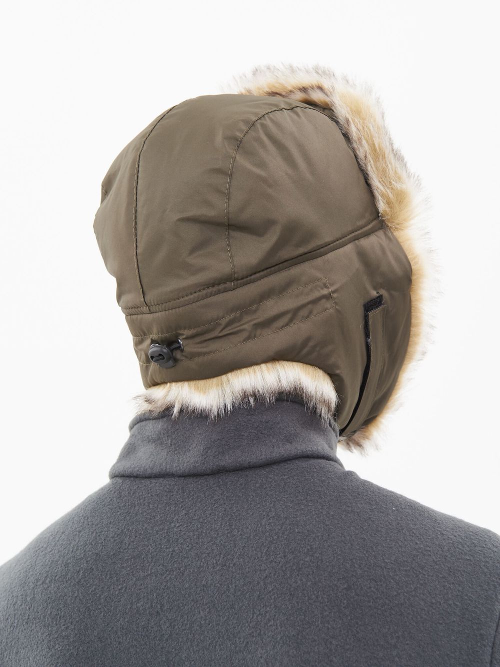 Шапка ушанка с маской Евро Волк ткань Taslan цвет Хаки