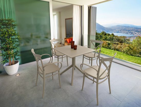 Стол пластиковый Sky Table 80 бежевый Siesta Contract Турция