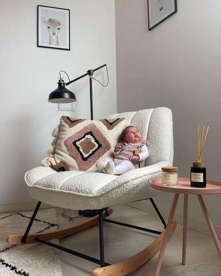 Кресло-качалка Marline, белое букле