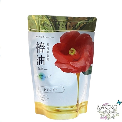 Восстанавливающий шампунь с маслом Камелии NIHON Wins Premium Tsubaki Oil Shampoo, мягкая упаковка 370 гр.