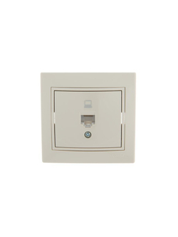 Розетка компьютерная 1-м СП Mira RJ45 крем./крем.. LEZARD 701-0303-139