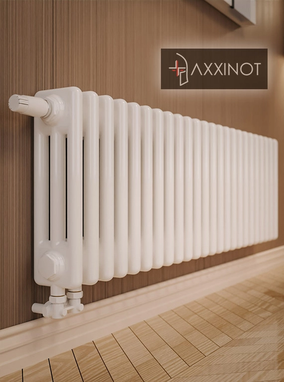 Axxinot Sentir 3037 - трехтрубный трубчатый радиатор высотой 370 мм, нижнее подключение с термовентилем