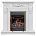 Каминокомплект Real Flame Dominica WT с очагом Majestic Lux Brass