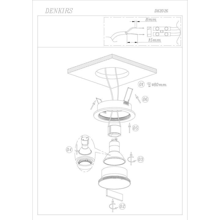 Встраиваемый светильник Denkirs Randers DK2026-WH