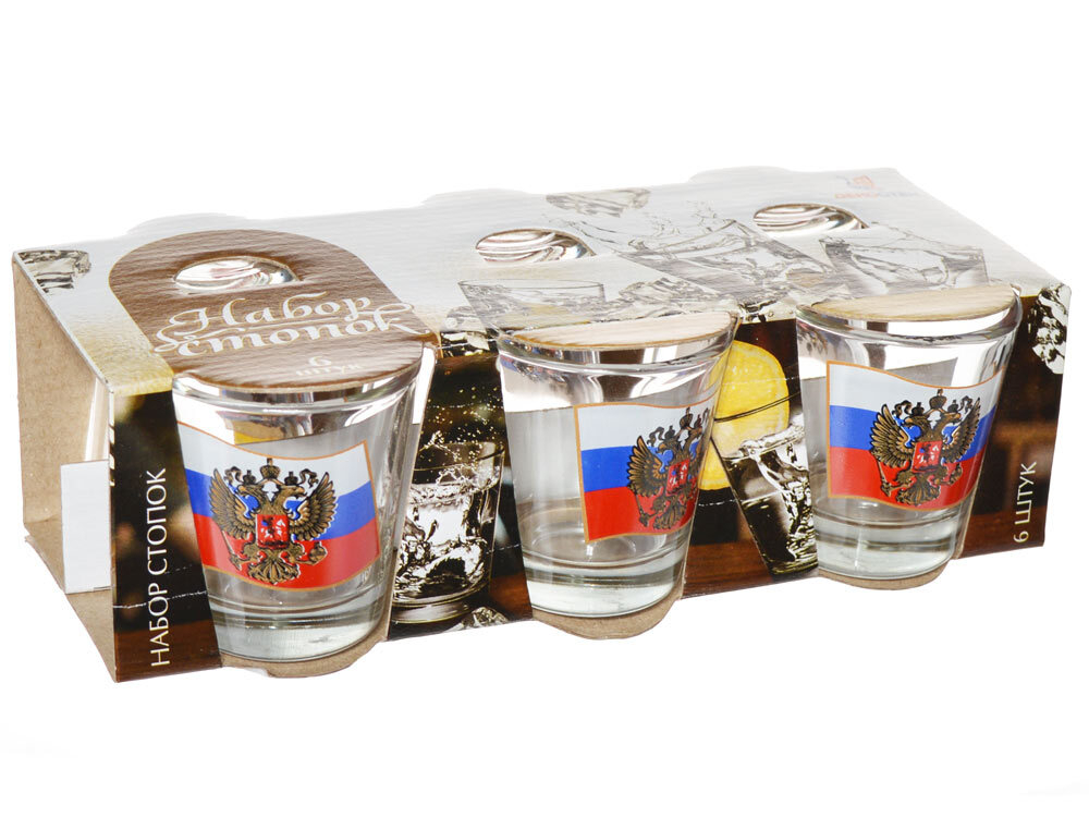 Набор стаканов 6шт 50мл "Ода" Герб на флаге