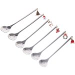 Набор чайных ложек 6шт «Новогодний микс» в подарочной коробке, серебро