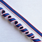 Лампасная лента (трикотажный, люрекс, 2,0 см). Синий+люрекс/белый/красный
