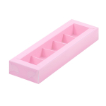 Коробка для 5 конфет РОЗОВАЯ 235х70х30мм