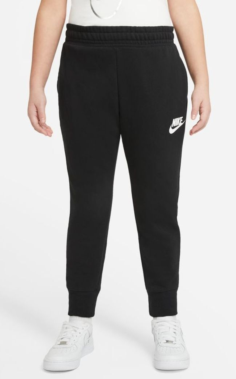 Штаны для девочки теннисные Nike Sportswear Club French Terry High Waist Pant G - black/white