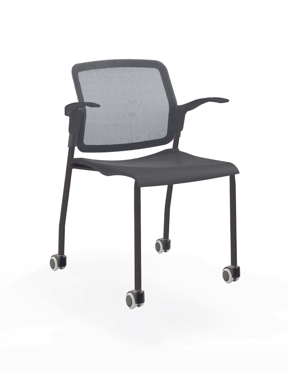 Movie стул со спинкой-сеткой на 4 ногах и колесах