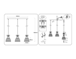 Светильник подвесной TR3404/3 BK/FGD/TI черный/золото/янтарь E27/3 max 60W 550*135*1000