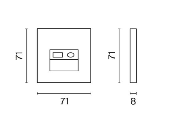 Накладка для розетки TV+RJ45 кат. 6, S70 (титан)