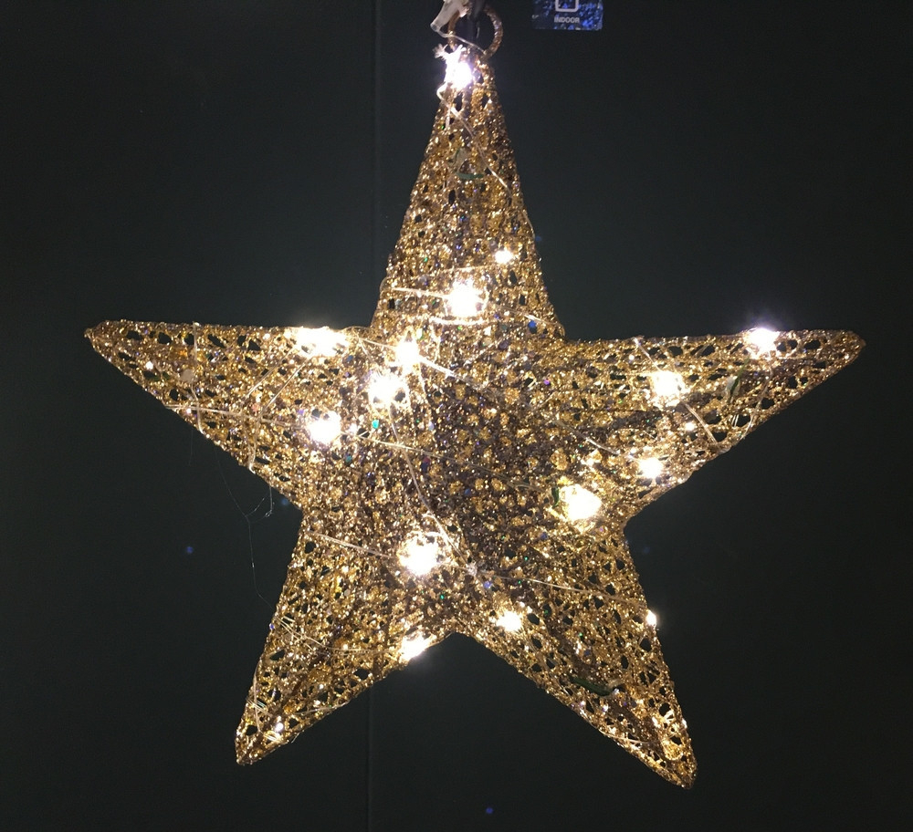 Подвесная объемная звезда шампань 30 LED Luca Lighting