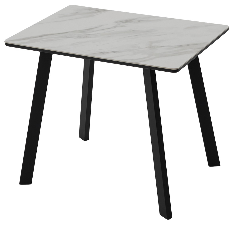 Стол М-City DISAUR Тик Так 90 Белый мрамор Активный, керамика, Черный каркас