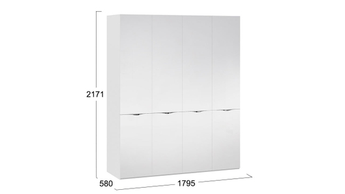 Шкаф комбинированный с 4 зеркальными дверями «Глосс»