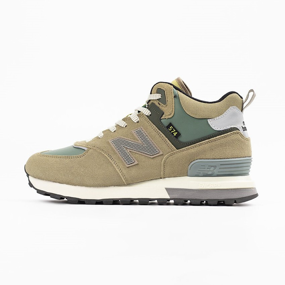 кроссовки New Balance 574 Mid x Stone Island Olive / White Winter