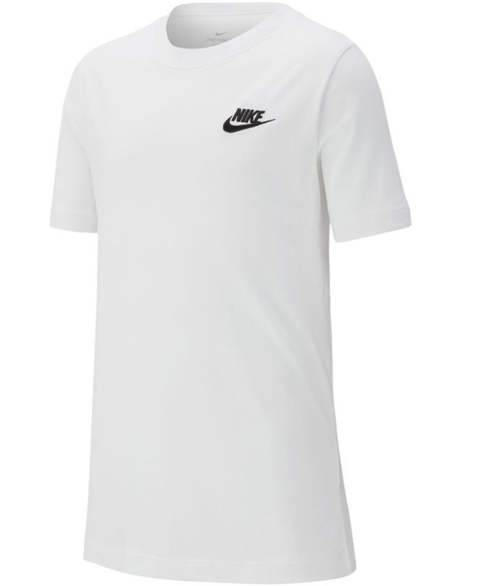 Футболка для мальчика теннисная Nike NSW Tee Embedded Futura B - white/black