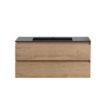 Тумба под раковину Vincea Luka 1000 подвесная, 2 выкатных ящика soft-close, N.Oak