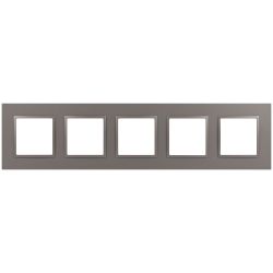 Рамка для розеток и выключателей ЭРА Elegance 14-5015-16 на 5 постов, Classic, титан